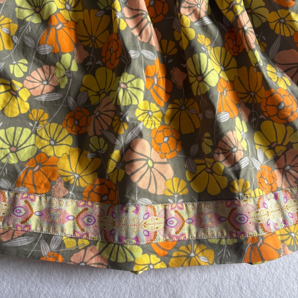 Matilda Jane Girls Size 8 Floral Striped Halter Dress Mixed Print Boho Yellow - Picture 3 of 6